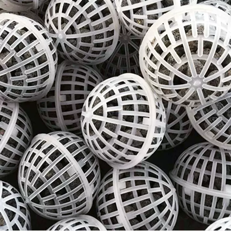 PP多孔悬浮球填料 中空生化培菌球 生物滤池100悬浮球填料