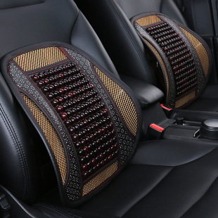 汽車腰靠墊木珠透氣護腰靠墊坐墊分體座椅腰枕夏季冰絲靠背墊車用