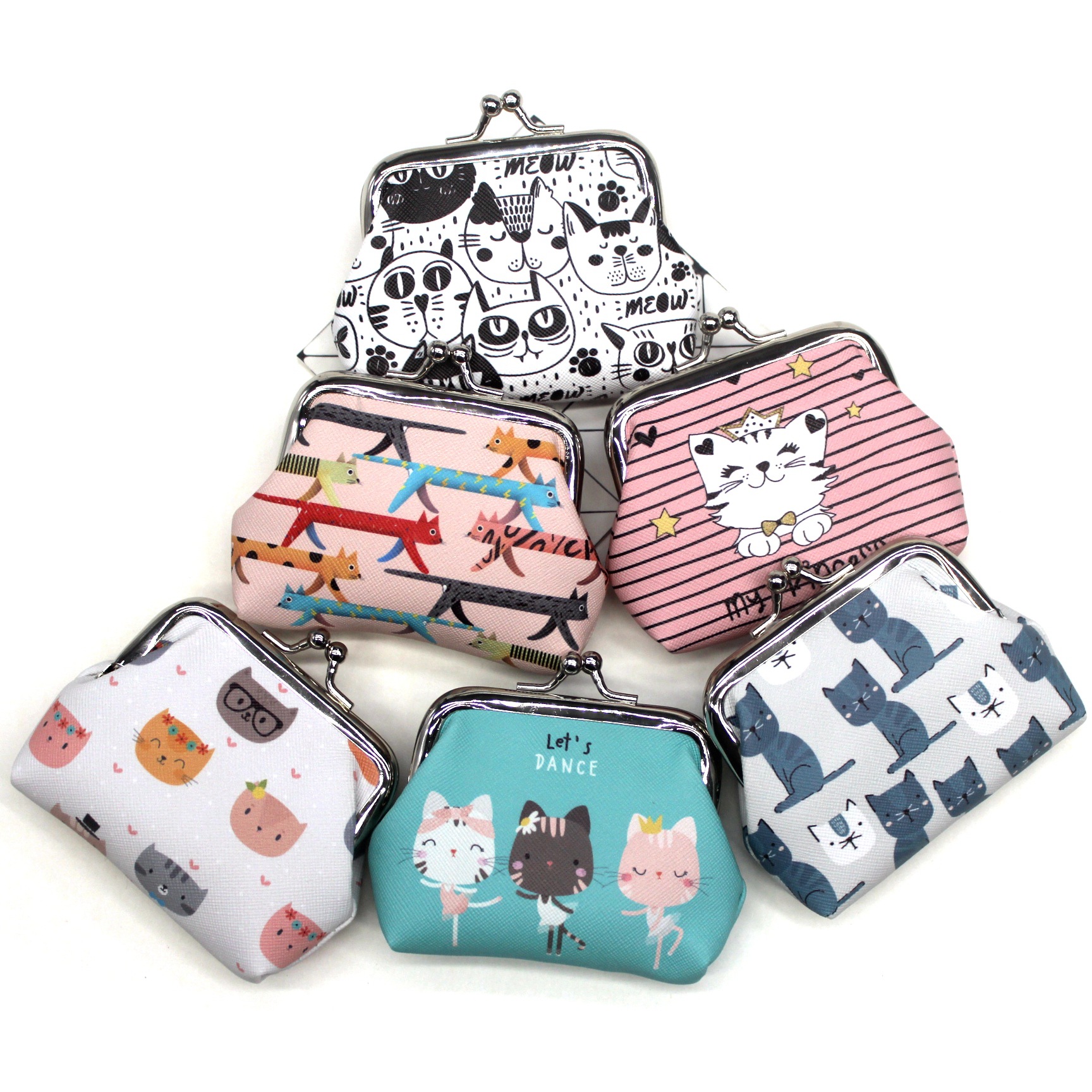 Women's Cat Pu Leather Buckle Coin Purses display picture 1