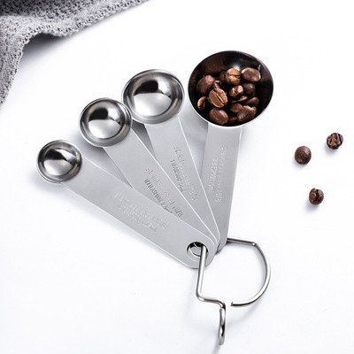 304不锈钢量勺四件套 烘焙小工具 调料调味勺刻度勺 厂家批发直供|ru