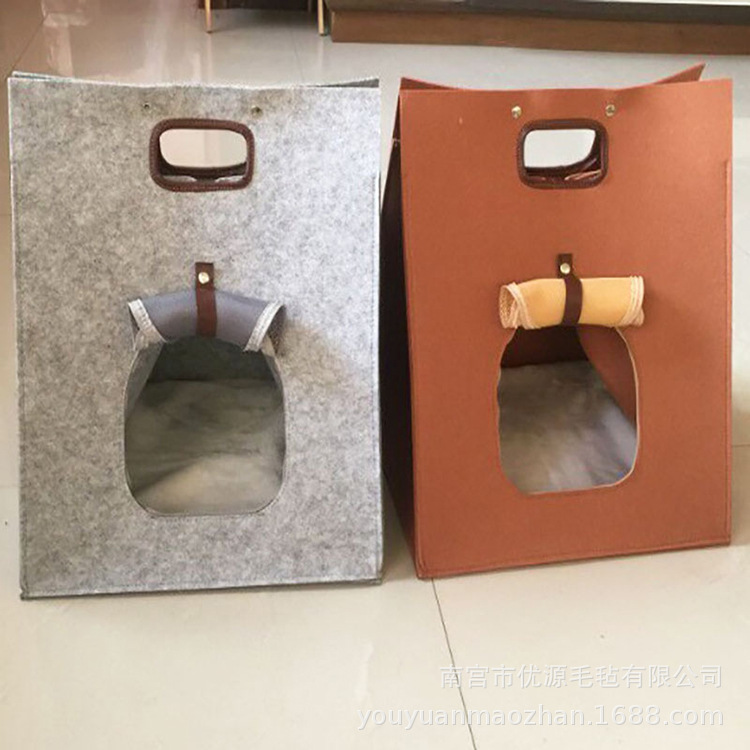 厂家直供毛毡宠物窝 外出手提毛毡狗窝 保暖猫窝 宠物窝 按需制作