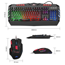 Rii RGB LED Backlight Wired Gaming Keyboard and Mouse Combo