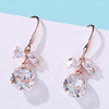 Long earrings, universal crystal with tassels, simple and elegant design, silver 925 sample