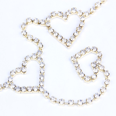 Basic Heart Shape Rhinestone Rhinestone Waist Chain display picture 2