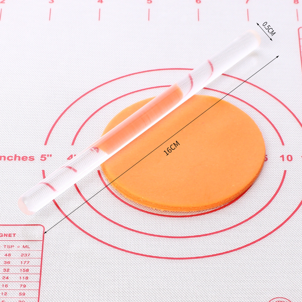 翻糖烘焙亚克力擀面杖  花卉水晶棒擀面棍  透明光面排气擀面杖