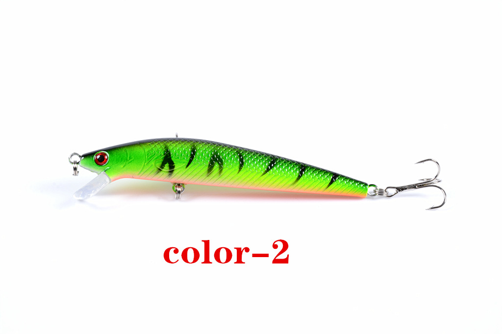 2 Pcs Shallow Diving Minnow Lure 95mm 8g Hard Sinking Minnow Fishing Baits Bass Trout Bowfin Saltwater Sea Fishing Lure