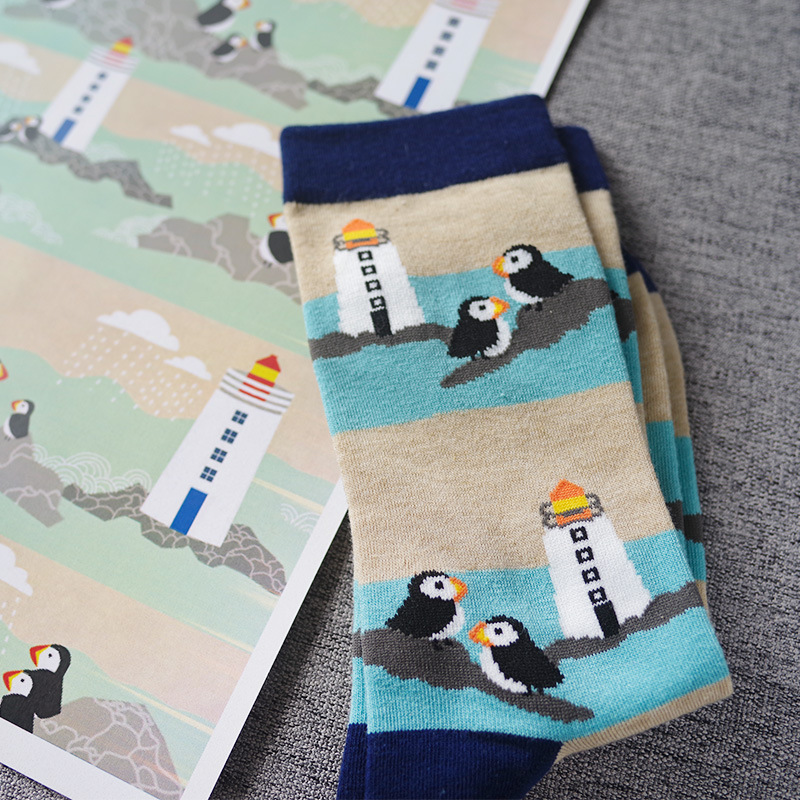Chaussettes mi-mollet en coton pour homme et femme, motif dessin animé, style mignon, automne-hiver 2025_voghion.com