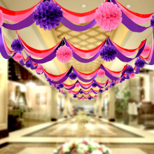 波浪旗彩带拉花店铺装饰商场国庆春节布置店庆开业周年装饰品拉旗