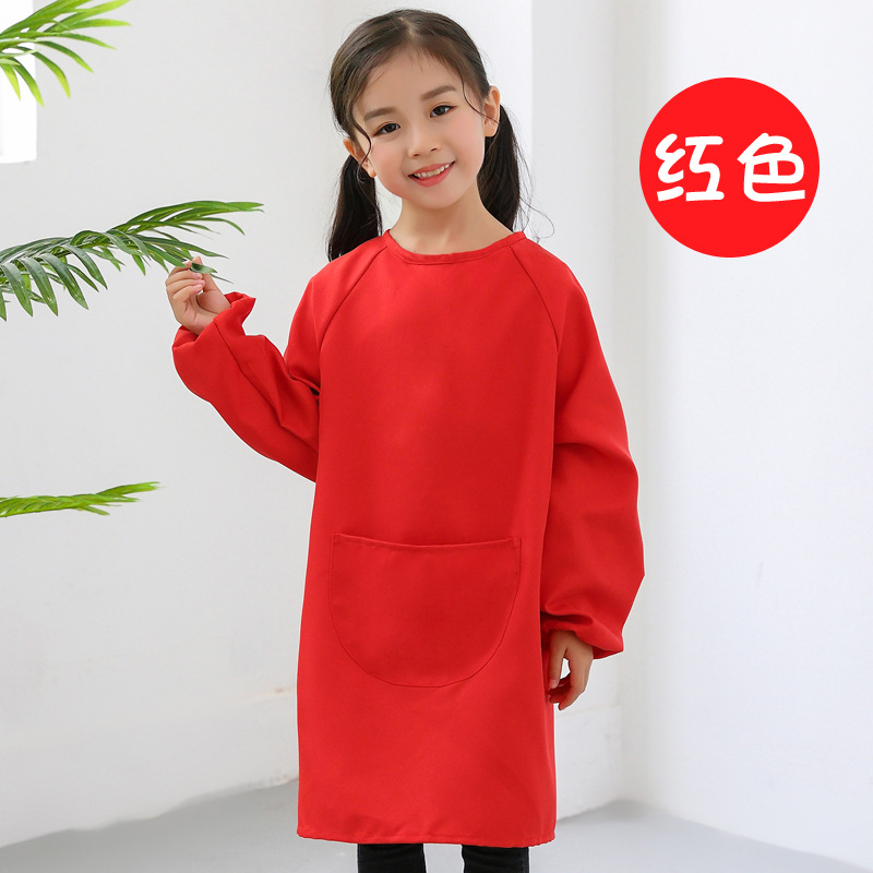 Topo infantil largo delantal de manga larga logotipo personalizado jardín de infantes pintura pintura anti-impresión de abrigo protector