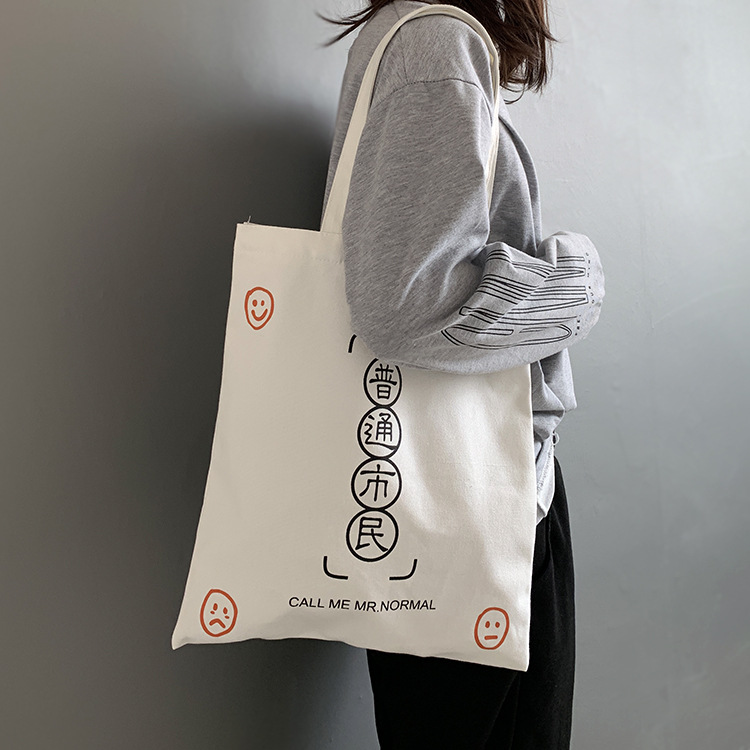 Elegante nuevo bolso de lona hombro de las mujeres pequeño fresco artístico estilo universitario bolso de mujer ins bolsa de tela entrega de una pieza