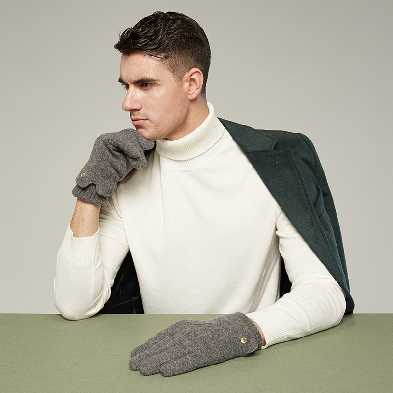 特价包邮男士冬季羊毛羊绒毛线手套加绒加厚保暖骑行开车户外手套