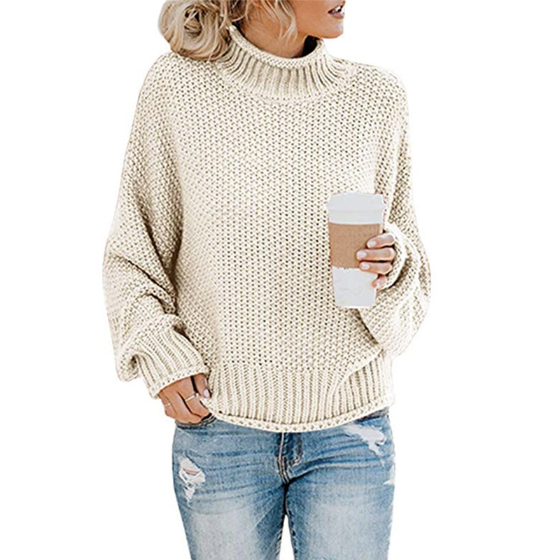 Otoño e Invierno nuevos géneros de punto de Europa y América del Comercio Exterior ropa de mujer Amazon popular línea gruesa jersey de cuello alto de las mujeres transfronteriza image 11