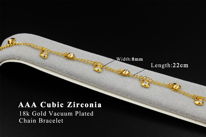 Fashion Geometric Stainless Steel Inlay Zircon Womenu0027S Anklet 1 Piece