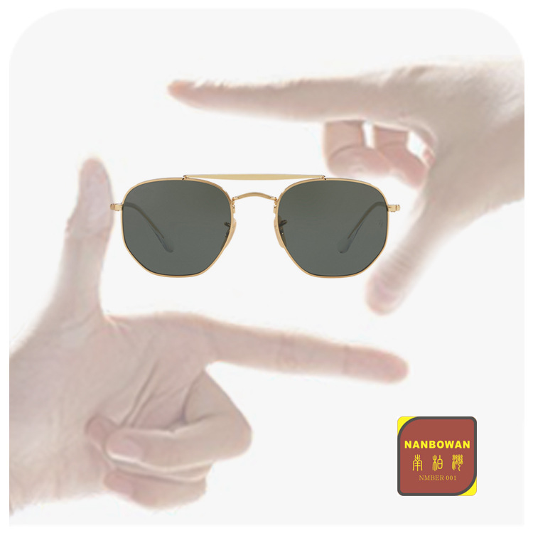 方脸戴多边型金属墨镜休闲男女沙滩眼镜3648情侣套装太阳镜不挑脸