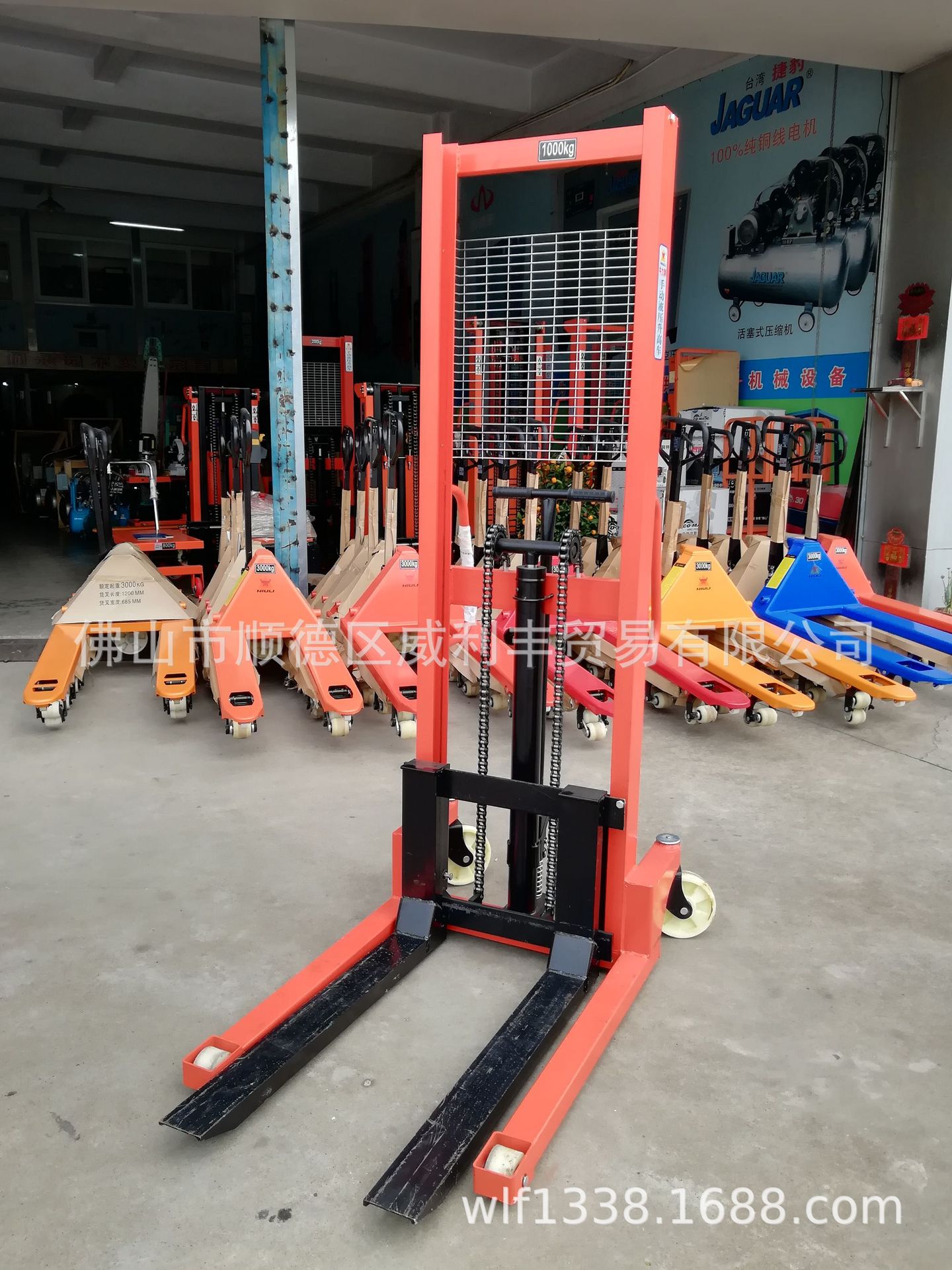 厂价销售牛力牌手动液压升高车A/D型升降叉车0.5吨1吨堆高车