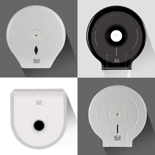 Commercial large roll paper towel box bathroom paper towel rack wall-mounted roll paper holder hotel paper towel tube hole-free toilet paper holder 