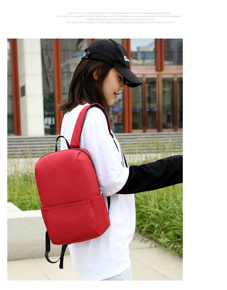 Unisex Small Oxford Cloth Solid Color Fashion Square Zipper Functional Backpack display picture 5