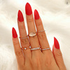 Fashionable fresh gemstone ring, metal set, suitable for import, European style