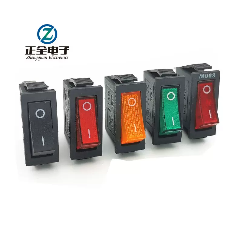 厂家供应； 船型开关KCD3带灯 三脚两档 电热锅开关 翘板开关