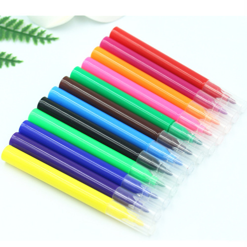 Wholesale Washable Mini Set of 6 Colors 12 Colors Watercolor Drawing Notebooks Pens Transparent Cap Doodle Brushes