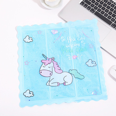 活動抖音同款七彩流沙冰墊學生坐墊宿舍椅子墊汽車冰涼降溫制冷墊