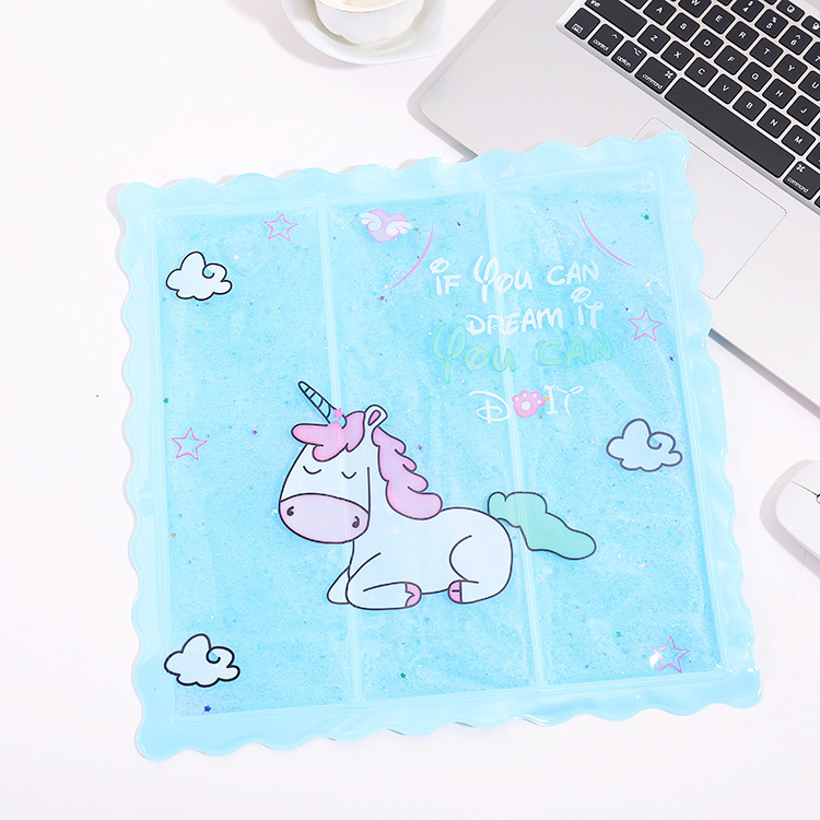 活動抖音同款七彩流沙冰墊學生坐墊宿舍椅子墊汽車冰涼降溫制冷墊