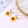 New creative foreign trade jewelry hot sale, pearl sun flower necklace feminine fashion sunflower pendant