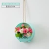Green flower basket+pink diamond rose