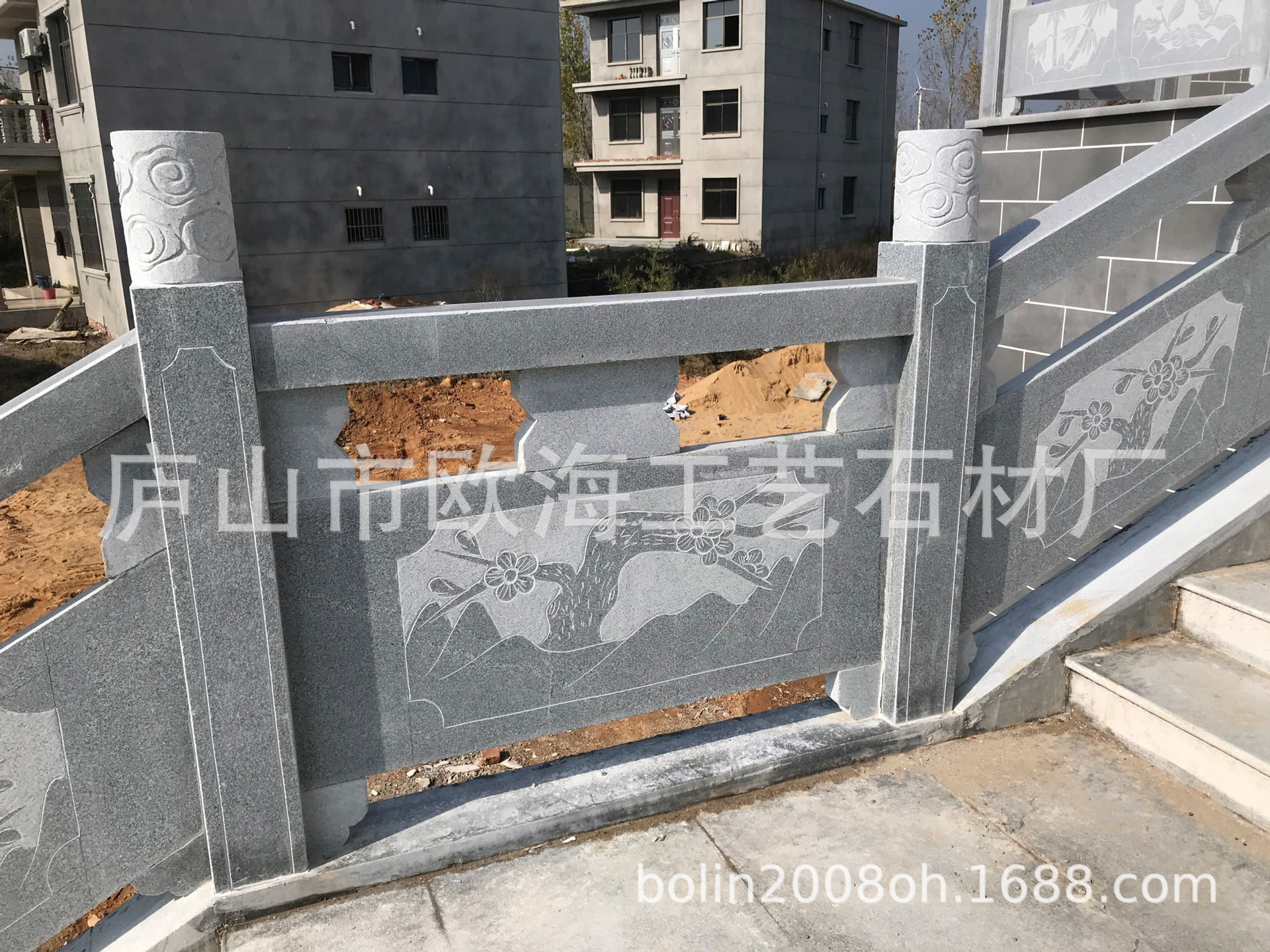 户外石材栏杆寺庙阳台石栏板扶手 别墅欧式柱子护栏