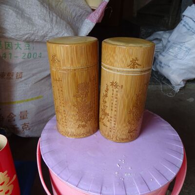 小号阴雕可定做碳化茶叶罐|ru