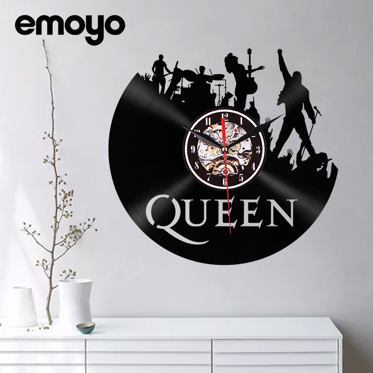 De estilo europeo creativo LED vinilo Reloj de pared Retro moda reina dormitorio decorativo Pared de cuarzo simple reloj