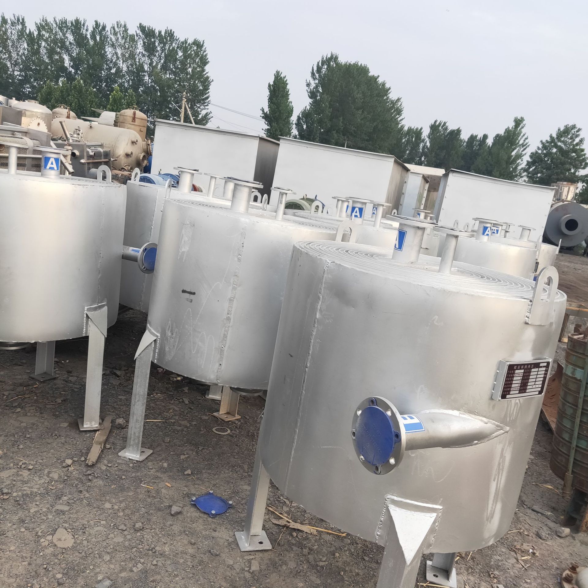 转让二手30平方40平方螺旋板式换热器 不锈钢螺旋板换热器 九成新