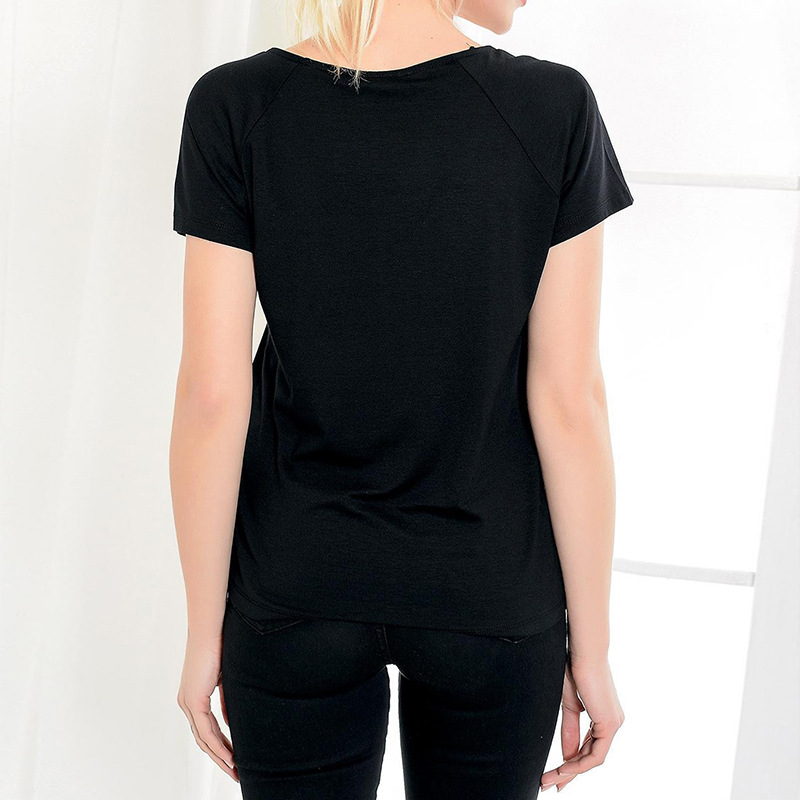 Casual Stitching Color Round Neck T-shirt NSGE37765