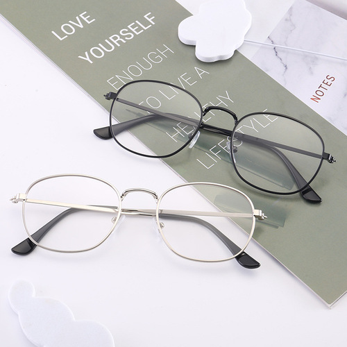 Men with myopia can wear eye frames, women with Korean style trendy round faces, with or without prescription, flat light