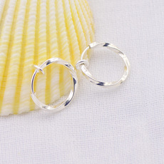 欧美夜店百搭流行扭线弹簧耳夹 无耳洞无痛耳夹隐形扭花耳圈 钢色