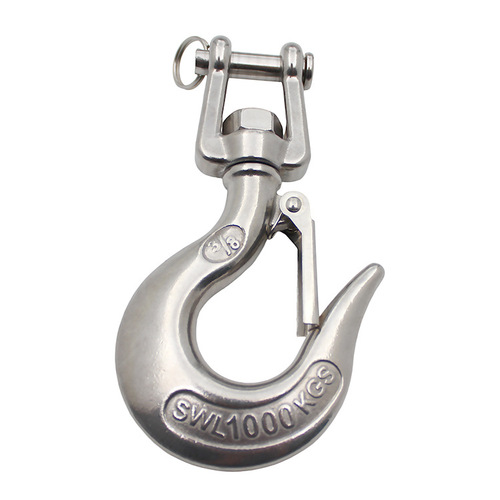 Stainless steel 304 fork-type rotating cargo hook, universal spring hook, American sandbag hook