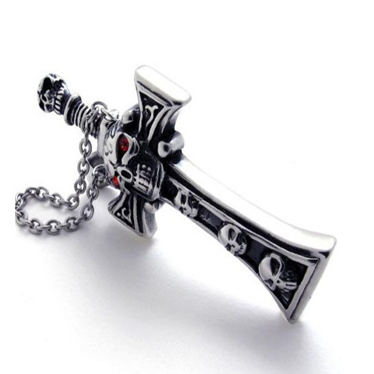 New Skull Sword Pendant Necklace Pendant...