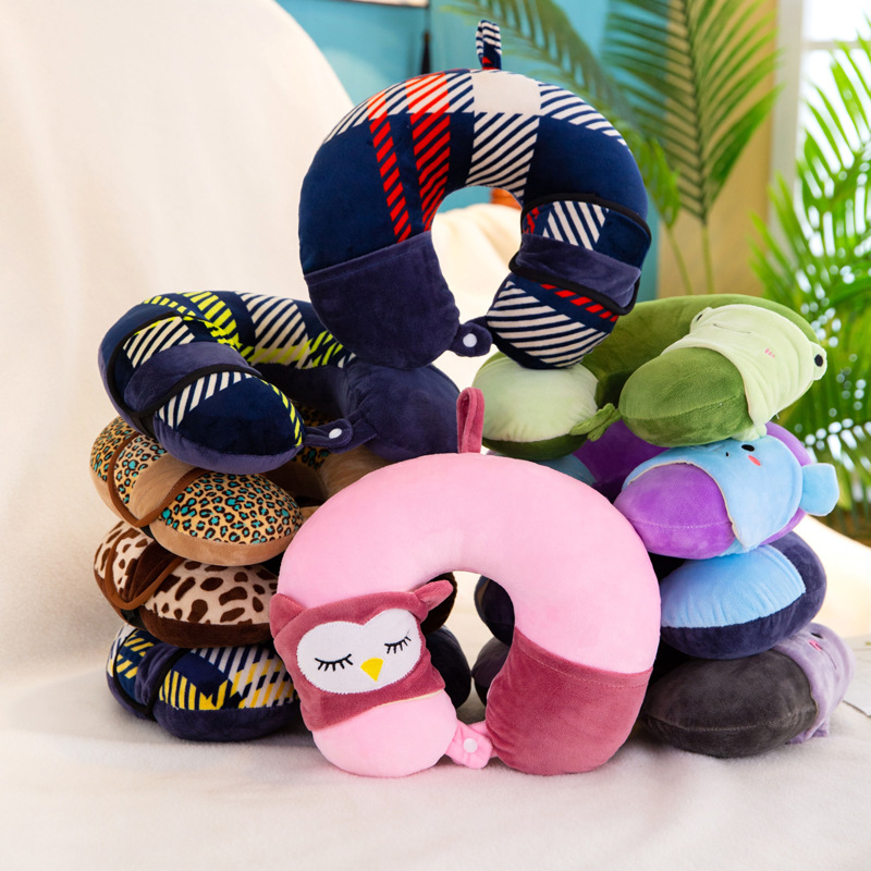Almohada cervical creativa con diseño animal en forma de U con antifaz dos en uno regalo promocional personalizable