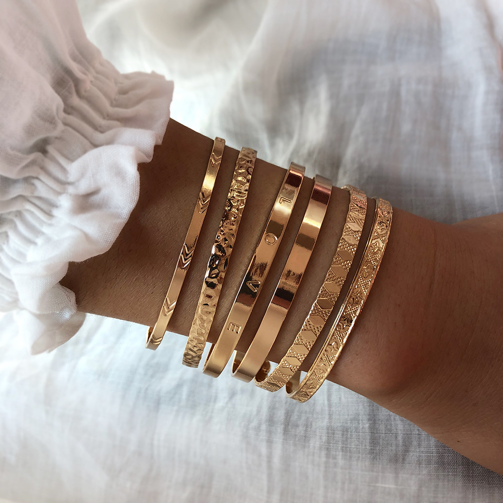 Fashion Heart Shape Flower Alloy Plating Womenu0027S Bangle 1 Piece