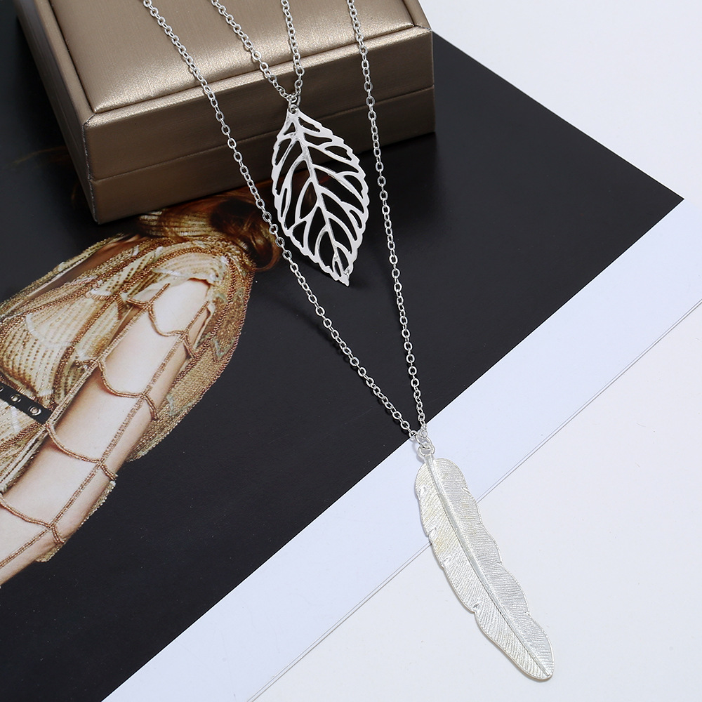 fashion metal geometric Y-shaped pendant long necklace