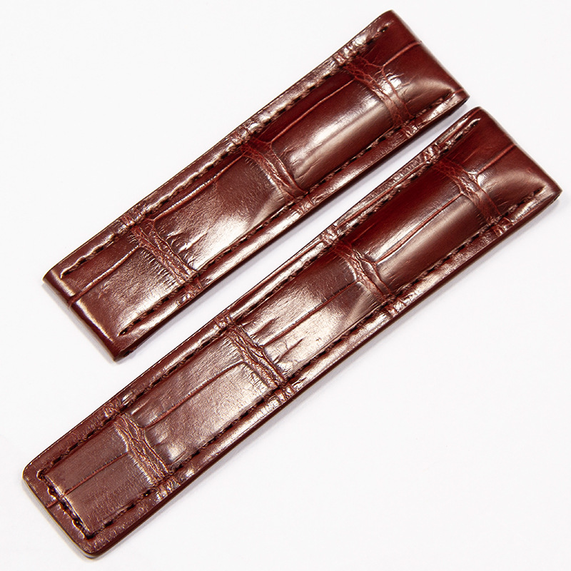 现货鳄鱼皮表带男适用于卡莱拉表带美洲鳄鱼皮手表带真皮