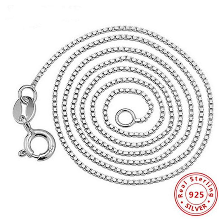 Sterling silver necklace collarbone and Italian box with bare chain for women_voghion.com