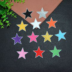 Jianxing Computer Embroidered Patchwork Fashion Accessory Clothing Decorative Buttonholes Multi-colored Full Embroidery Five-pointed Star Embroidery Fabric Patch