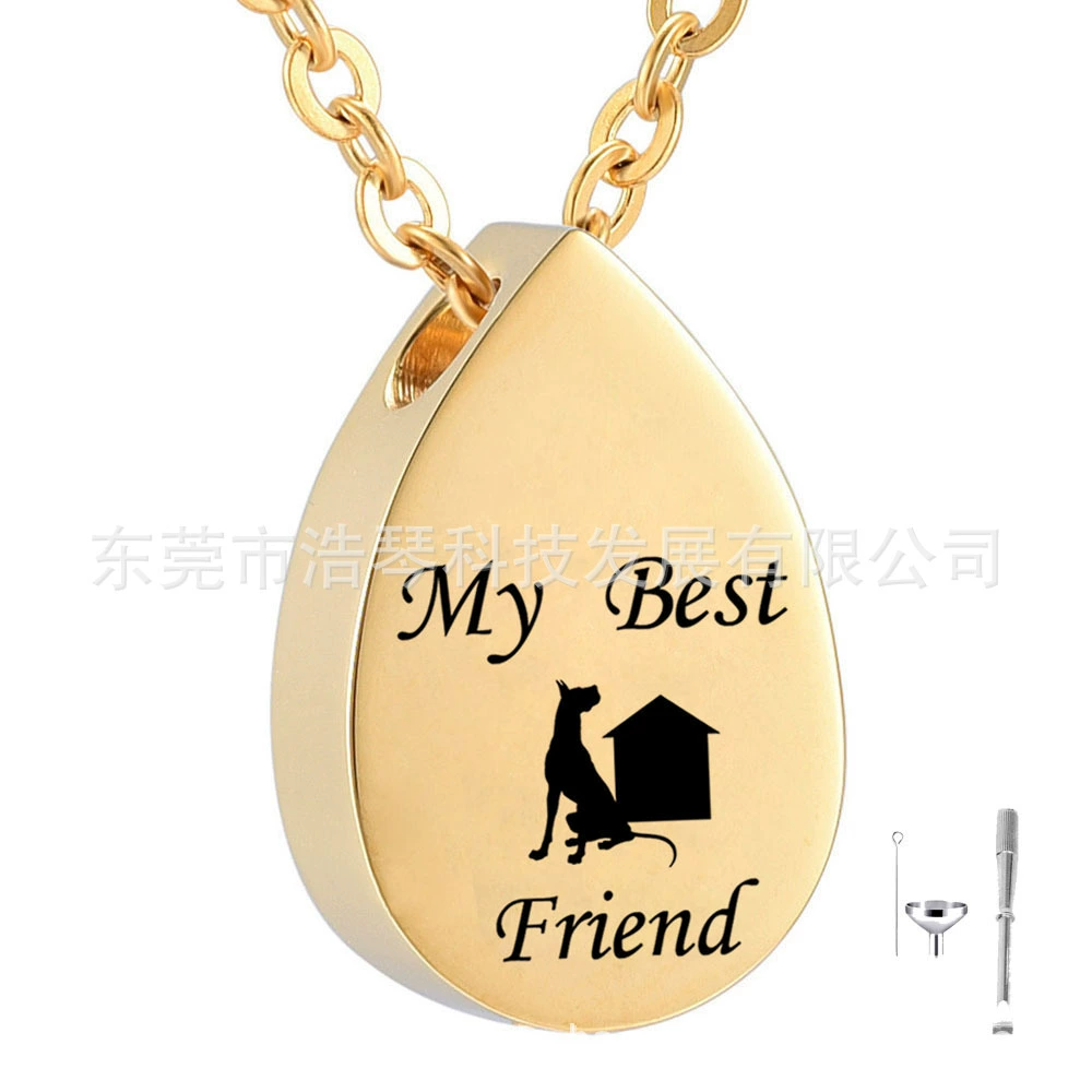 Мемориал шерсть домашних животных остается кость пепла ожерелье из нержавеющей стали в форме капли пепел кулон мой лучший друг