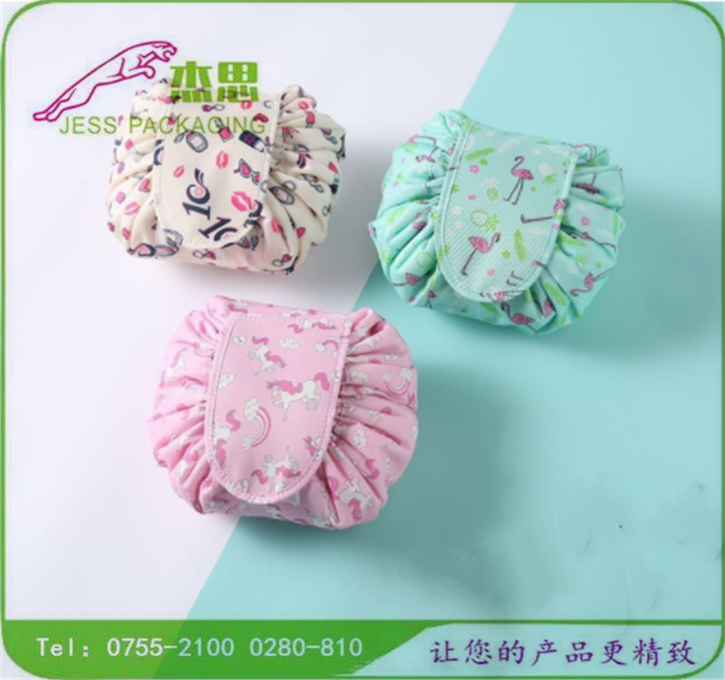 设计新款尼龙布韩版化妆品收纳包大容量毛刷抽绳束口袋量大从优