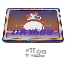 泰国改装摩托车牌照支架车牌套框  泰仔烤蓝改装装饰泰国车牌罩框