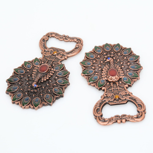 Factory Direct Selling Travel Gift Multi-Function Beer Opener Creative Retro Alloy Peacock Bottle Opener