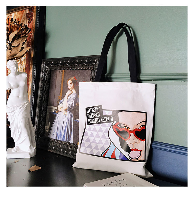 Femmes Mode Portrait Toile Sac De Courses display picture 1