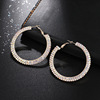 Foreign trade explosion European and American fashion large circle earrings women's circle earrings inlaid earrings E042