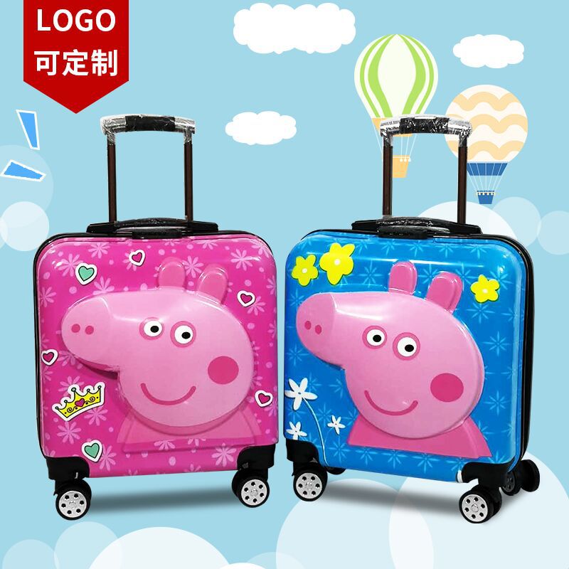 Custom manufacturer 20 children travel Draw bar box Universal wheel Cartoon pattern boarding trunk goods in stock supply